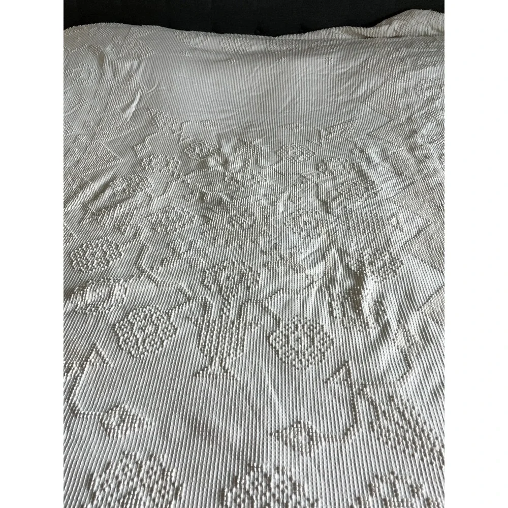 Vtg Bates George Washington's Choice Fringed Bedspread Hobnail 110